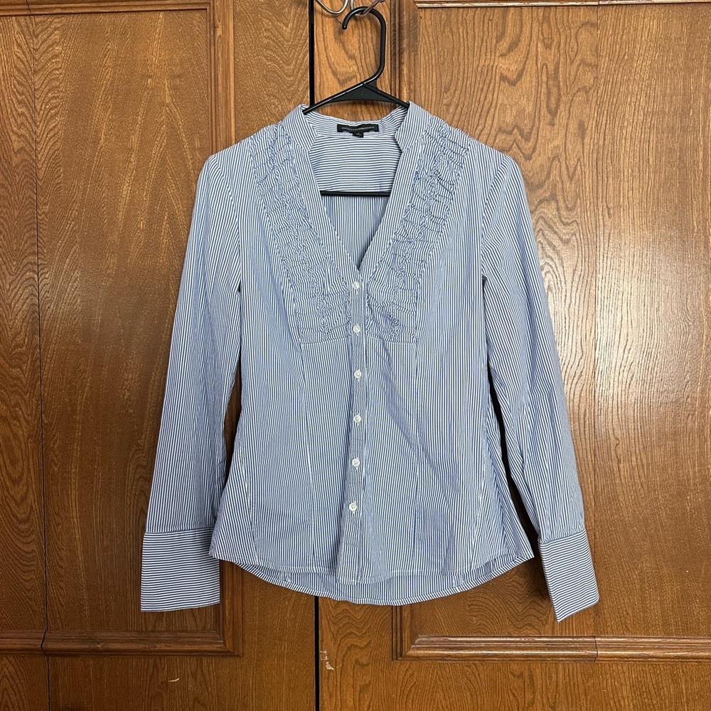 Express Blue Striped Button-Down Shirt